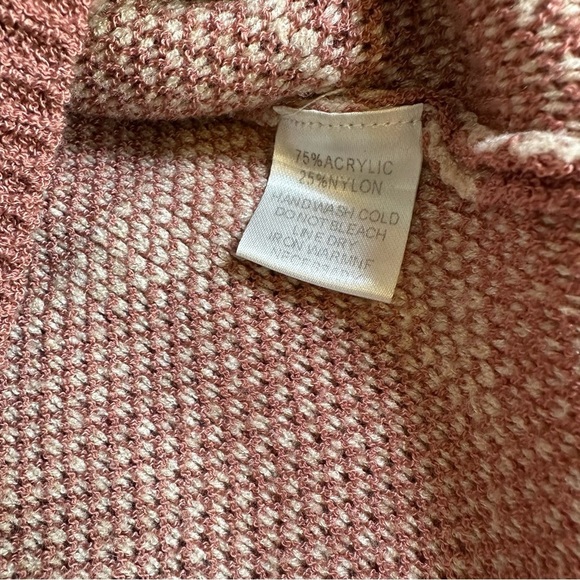 Newbury Kustom Womens M Oversized Pink Tan Star Pullover Sweater Medium Weight - Picture 7 of 11